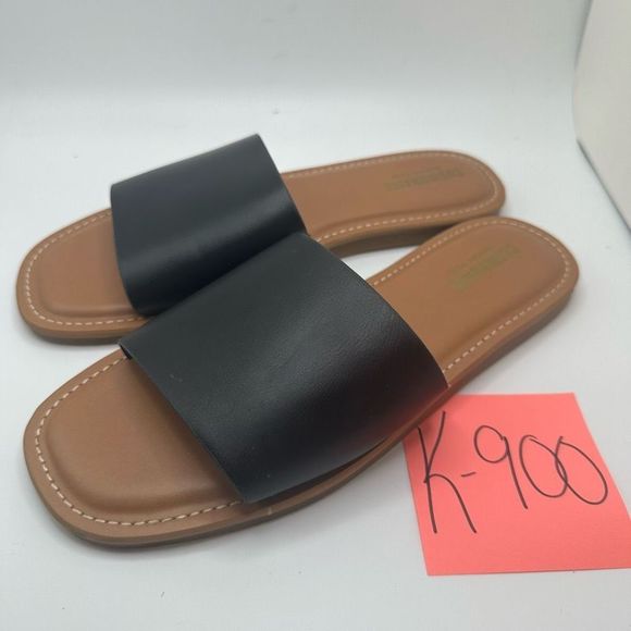 CUSHIONAIRE Women's slide Sandal with Memory Foam 9 WIDE BLACK - Picture 3 of 7